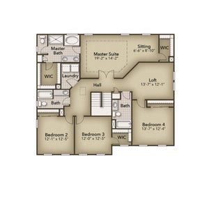 Second Floor. 3,016sf New Home in Suffolk, VA