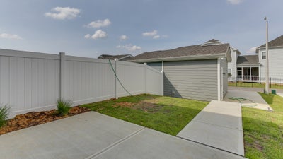 Rear Patio & Garage. 4br New Home in Raleigh, NC