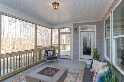 Rear Covered Porch. Shadow Creek New Homes in Cary, NC