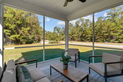 Cherry Grove Rear Covered Porch. Goose Marsh New Homes in Bolivia, NC