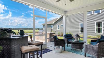 The Seashore Rear Covered Porch. Little River, SC New Homes