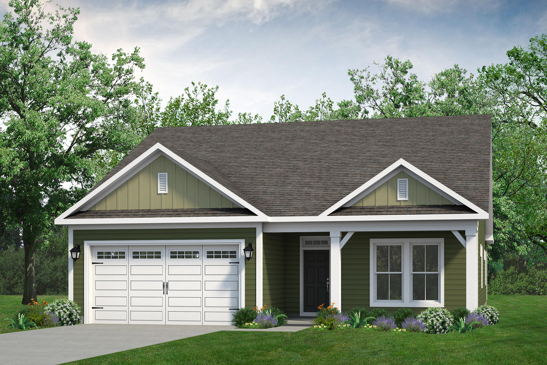 Elevation B. 2,030sf New Home in Bolivia, NC